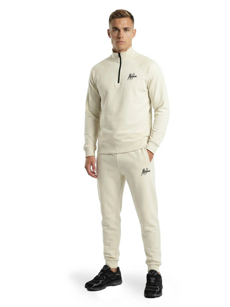 Malelions Sport Logo Raglan Half Zip Sweater - Off-White