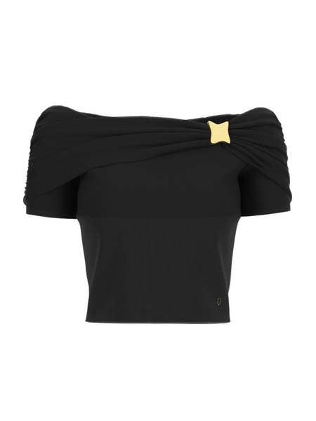 Guess Guess Brigitte Off Shoulder Top - Jet Black Guess Brigitte Off Shoulder Top - Jet Black