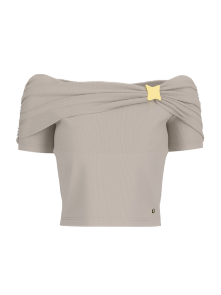 Guess Brigitte Off Shoulder Top - Regal Brown