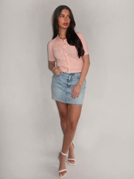 Guess Guess Shari Polo Cardi Top - Pink Good Vibes