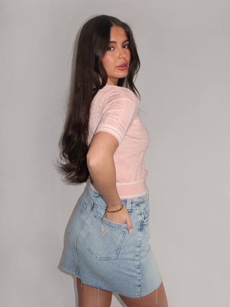 Guess Guess Shari Polo Cardi Top - Pink Good Vibes