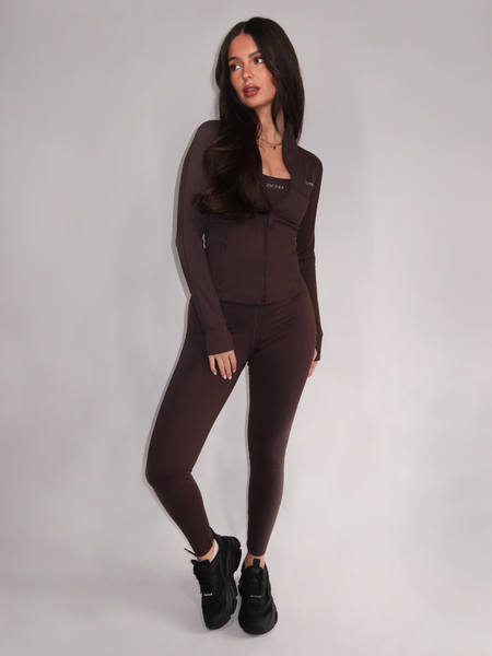Guess Margot LS Zip Active Vest - Coffee Roast Guess Guess Margot LS Zip Active Vest - Coffee Roast