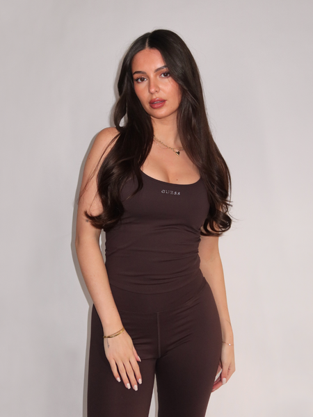 Guess Margot Active Top - Coffee Roast Guess Guess Margot Active Top - Coffee Roast