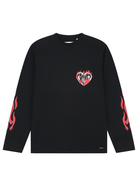 Croyez Women Heart On Fire Longsleeve - Vintage Black