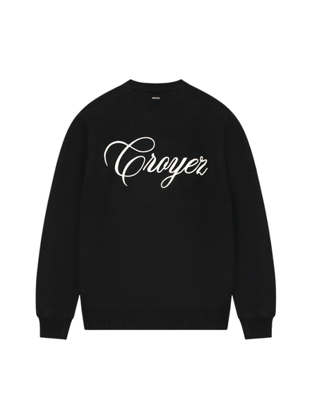 Croyez Croyez Script Knit Sweater - Vintage Black