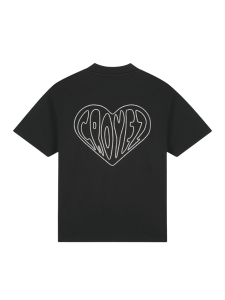 Croyez Croyez Stitched Heart T-Shirt - Vintage Black