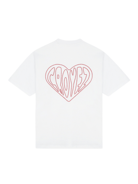 Croyez Croyez Stitched Heart T-Shirt - White
