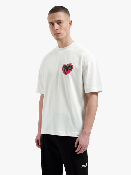Croyez Heart On Fire T-Shirt - Off-White
