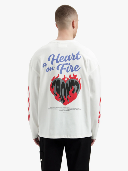 Croyez Croyez Heart On Fire Longsleeve - Off-White