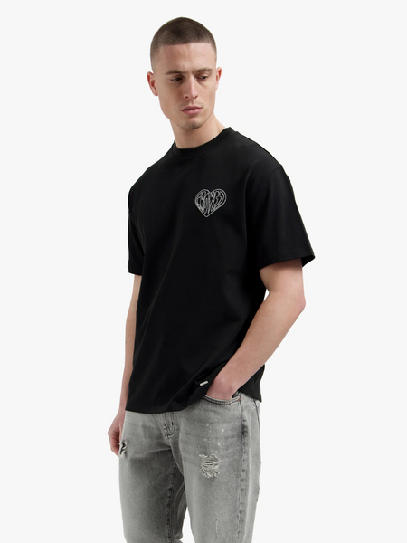 Croyez Stitched Heart T-Shirt - Vintage Black