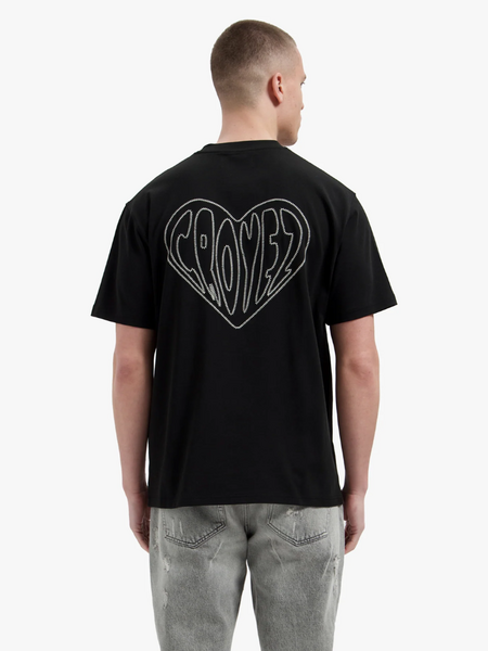 Croyez Croyez Stitched Heart T-Shirt - Vintage Black