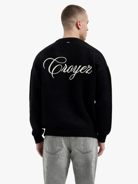 Croyez Croyez Script Knit Sweater - Vintage Black