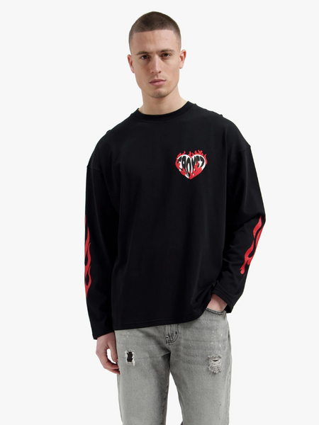 Croyez Heart On Fire Longsleeve - Vintage Black