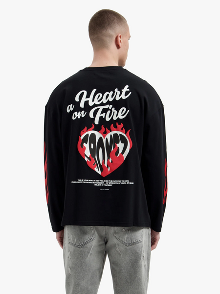Croyez Croyez Heart On Fire Longsleeve - Vintage Black