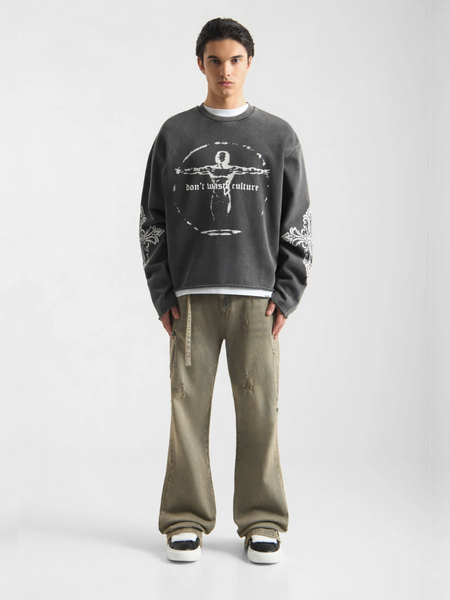 Don't Waste Culture Xavira Sweater - Washed Black Don't Waste Culture Don't Waste Culture Xavira Sweater - Washed Black