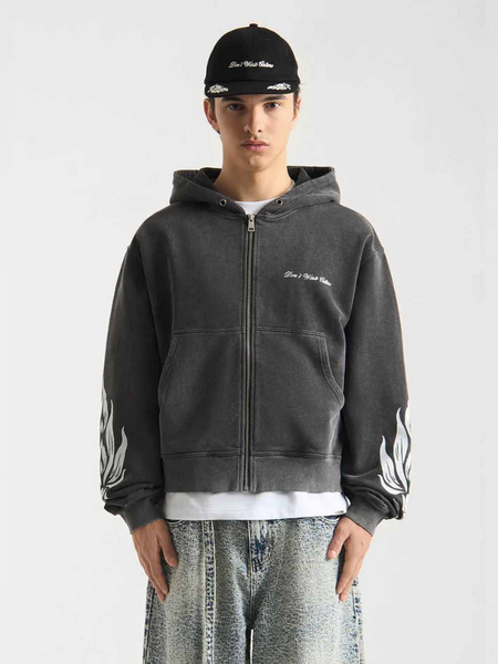 Don't Waste Culture Wesandra Zip Hoodie - Washed Black