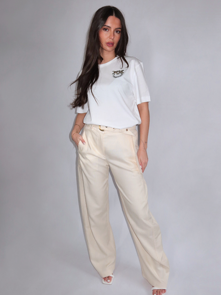 Pinko Pinko Lexy Pantalone Frisottino - Swan White