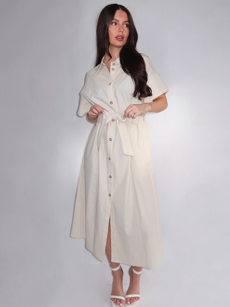 Pinko Alesha Abito Cotone Fluido - Beige G. Maroso Pinko Pinko Alesha Abito Cotone Fluido - Beige G. Maroso