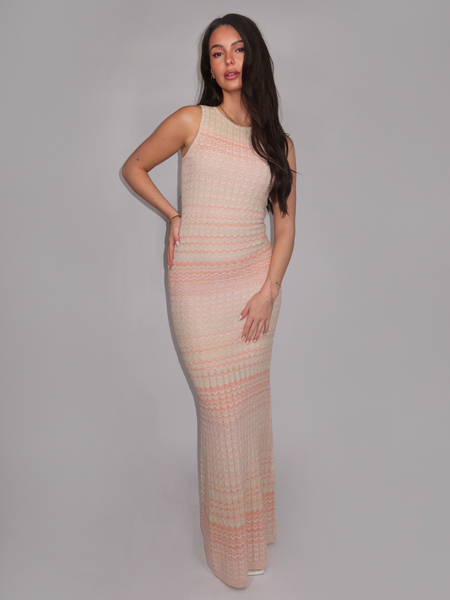 Guess SL Rosalyn Long Dress - Peach Beige Vanille