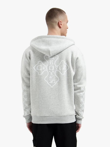 Croyez Croyez Cross Zip Hoodie - Grey Melange
