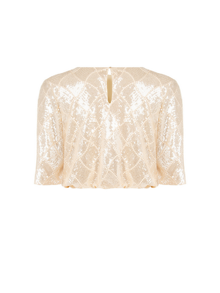 Rinascimento Blusa Paillettes Rombo - Beige chiaro Rinascimento Rinascimento Blusa Paillettes Rombo - Beige chiaro