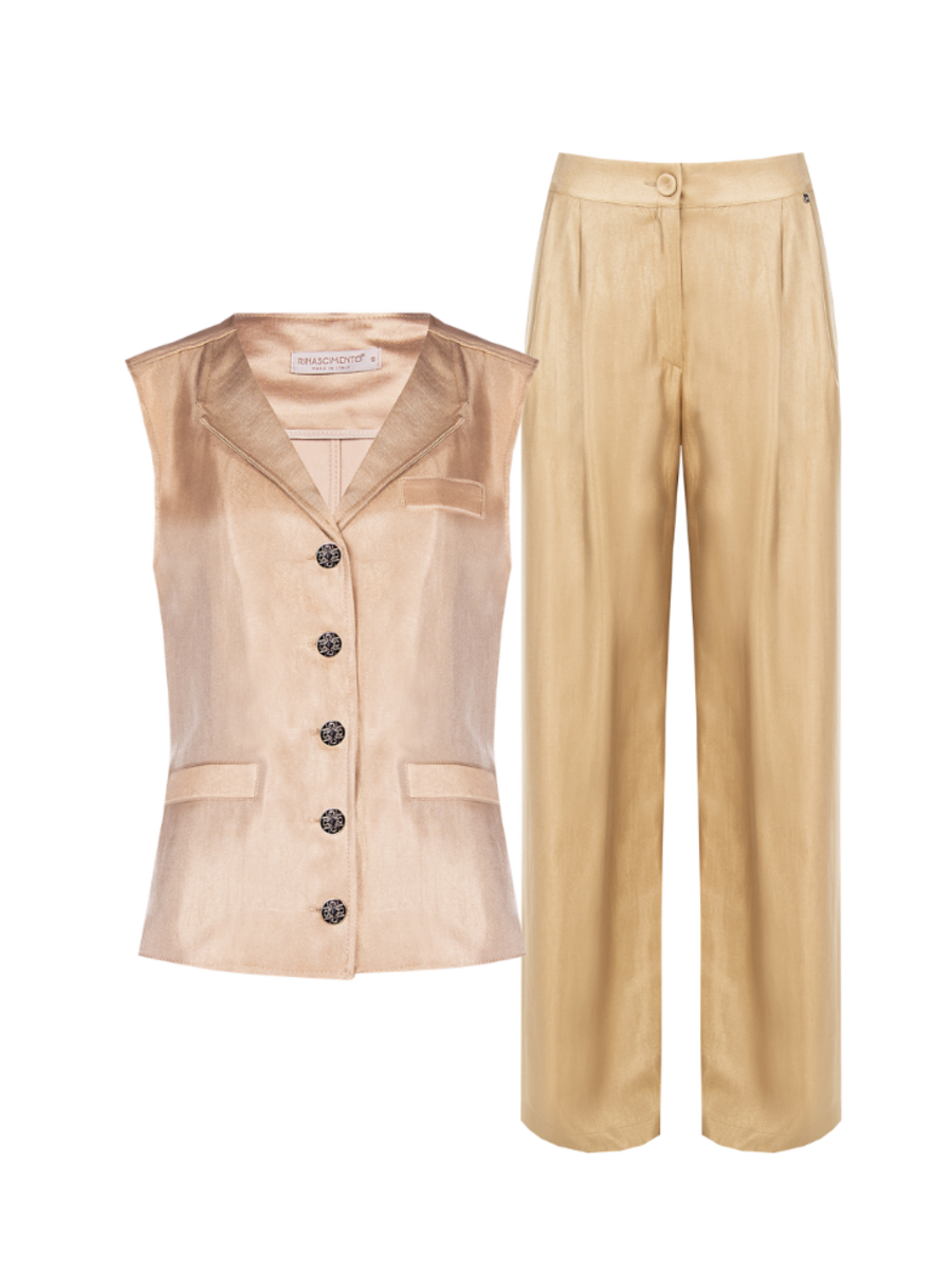 Rinascimento Rinascimento Gilet Misq Combi-set - Tortora Beige
