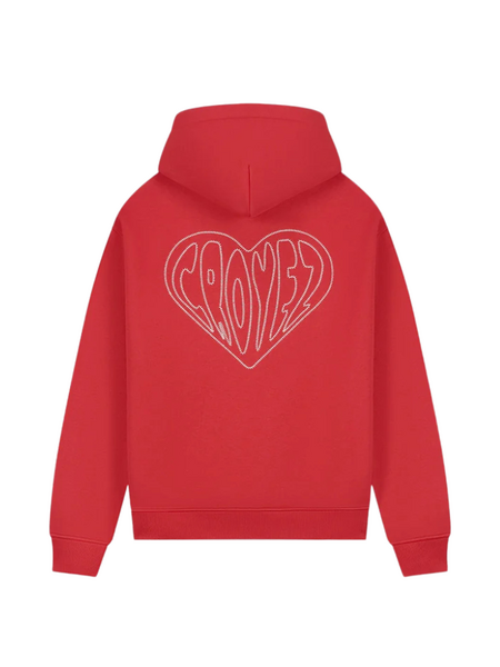 Croyez Croyez Stitched Heart Zip Hoodie - Red