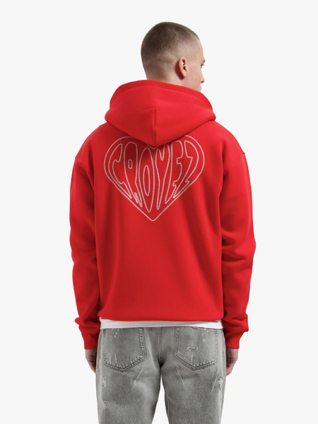 Croyez Croyez Stitched Heart Zip Hoodie - Red