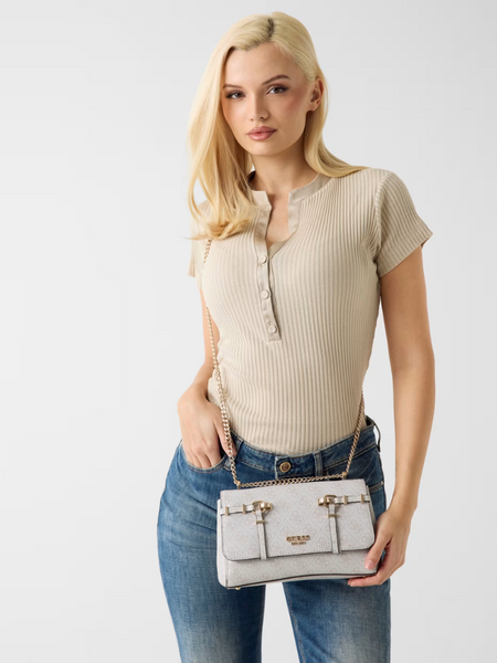 Guess Leona Logo Convrtbl Xbody Flap - Bone Logo Guess Guess Leona Logo Convrtbl Xbody Flap - Bone Logo