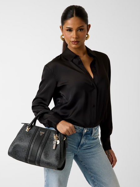 Guess Guess Noelle II Luxury Satchel - Coal Logo