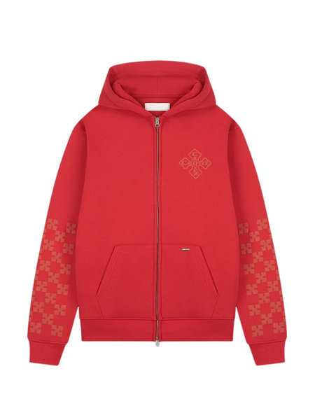 Croyez Croyez Women Cross Zip Hoodie - Red