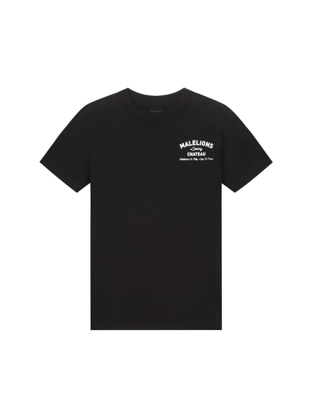 Malelions Kids Relaxed Knitted Collar T-Shirt - Black Malelions Malelions Kids Relaxed Knitted Collar T-Shirt - Black