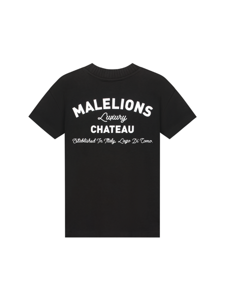 Malelions Kids Relaxed Knitted Collar T-Shirt - Black Malelions Malelions Kids Relaxed Knitted Collar T-Shirt - Black