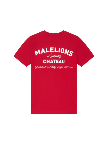 Malelions Kids Relaxed Knitted Collar T-Shirt - Red Malelions Malelions Kids Relaxed Knitted Collar T-Shirt - Red