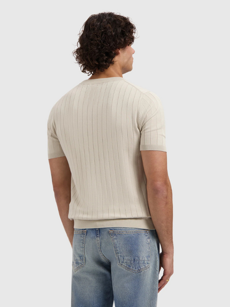 Pure Path Dropneedle Knitted T-shirt - Sand Pure Path Pure Path Dropneedle Knitted T-shirt - Sand