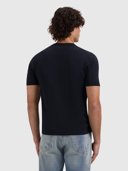 Pure Path Pure Path Dropneedle Knitted T-shirt - Dark Navy