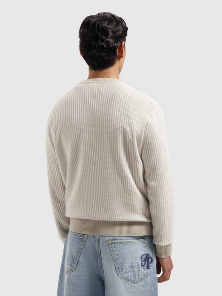 Pure Path Ladder Stitch Knitted Crewneck - Sand Pure Path Pure Path Ladder Stitch Knitted Crewneck - Sand