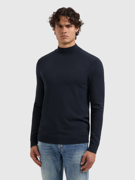 Pure Path Pure Path Essential Knitwear Mockneck Sweater - Dark Navy
