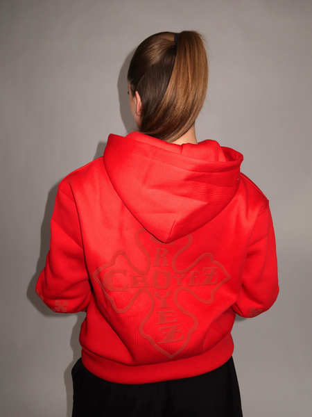 Croyez Croyez Women Cross Zip Hoodie - Red