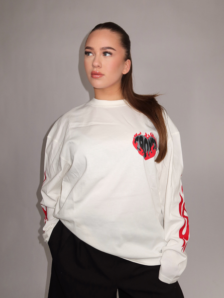 Croyez Women Heart On Fire Longsleeve - Off-White