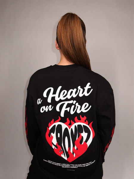Croyez Croyez Women Heart On Fire Longsleeve - Vintage Black