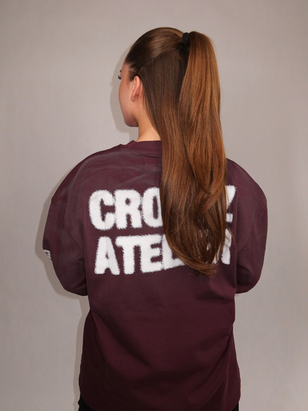 Croyez Croyez Women Sprayed Atelier Longsleeve T-Shirt - Burgundy