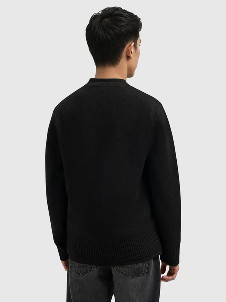 Pure Path Pure Path Melange Knit V-neck Sweater - Black