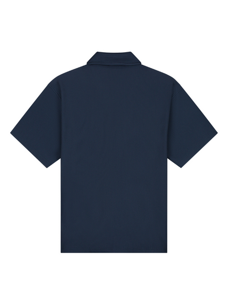Malelions Malelions Ribbed Camp Collar Shirt - Navy