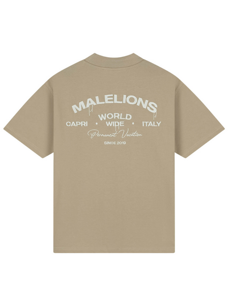 Malelions Malelions Permanent Vacation T-Shirt - Sage Brown Malelions Permanent Vacation T-Shirt - Sage Brown