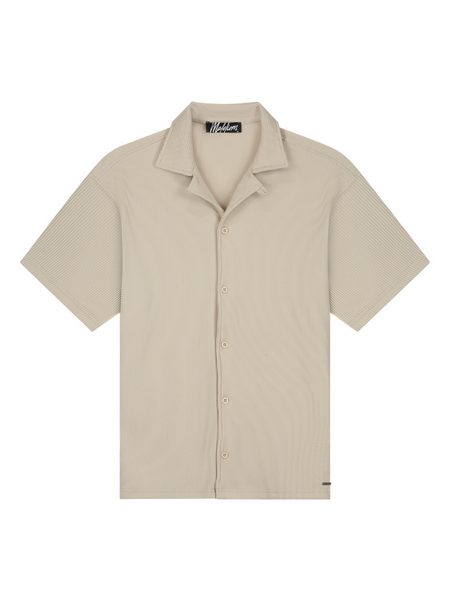 Malelions Malelions Ribbed Camp Collar Shirt - Light Taupe Malelions Ribbed Camp Collar Shirt - Light Taupe