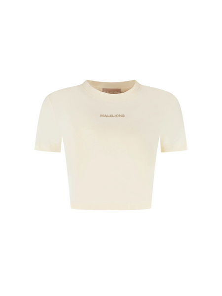 Malelions Women Cropped Top - Cream Malelions Malelions Women Cropped Top - Cream