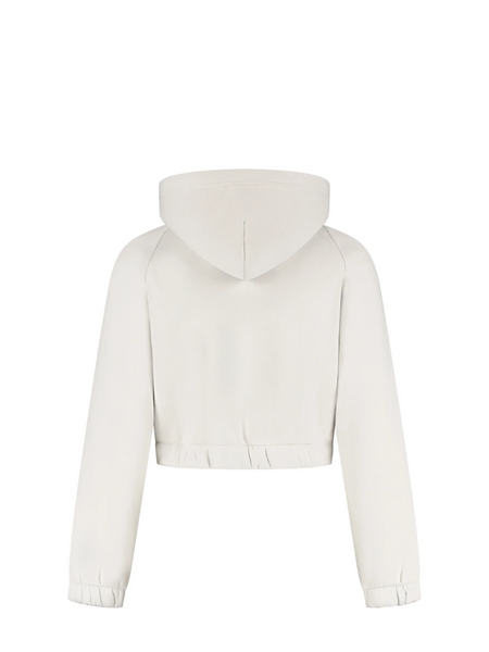 Malelions Women Cropped Emblem Zip Hoodie - Light Grey Malelions Malelions Women Cropped Emblem Zip Hoodie - Light Grey