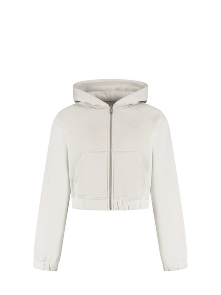Malelions Women Cropped Emblem Zip Hoodie - Light Grey Malelions Malelions Women Cropped Emblem Zip Hoodie - Light Grey
