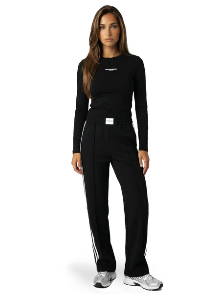 Malelions Malelions Women Studio Loose Fit Pants - Black/White Malelions Women Studio Loose Fit Pants - Black/White